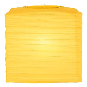 10" Yellow Square Shaped Paper Lantern