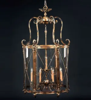 12 Light Traditional Brass Lantern