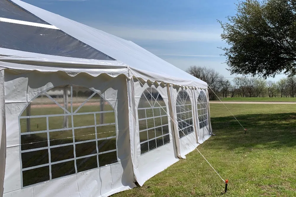 40'x21' PVC Marquee Party Tent with Clear Bay Windows - Fire Retardant