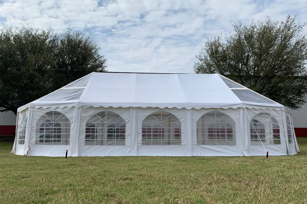 40'x21' PVC Marquee Party Tent with Clear Bay Windows - Fire Retardant