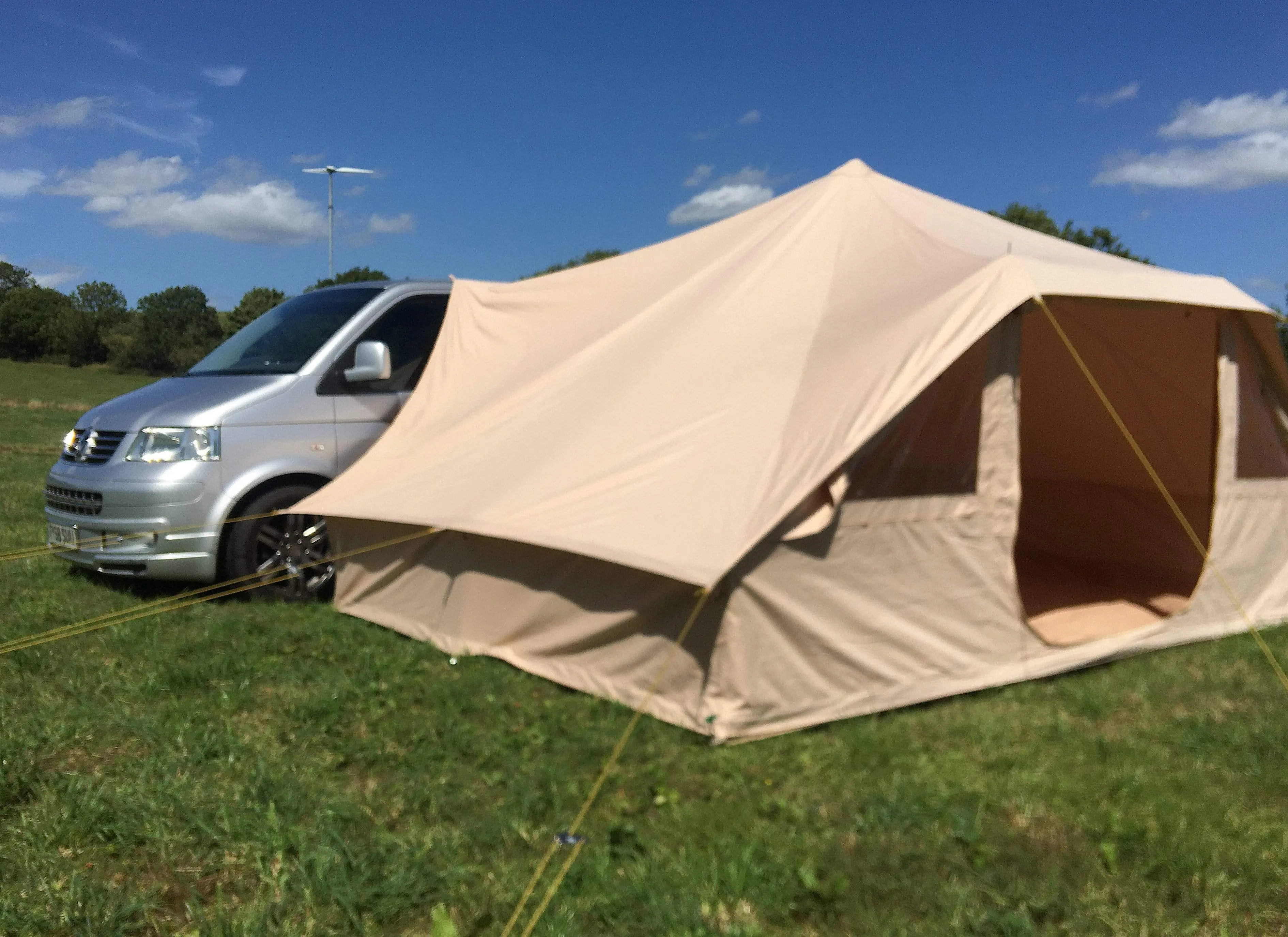 4.4m x 3m DubPod™ 'Roamer' 285gsm 100% Natural Canvas | Camper Awning & StoveMate