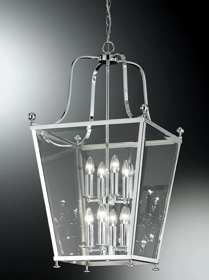 Atticus 8 light Lantern - Chrome Finish