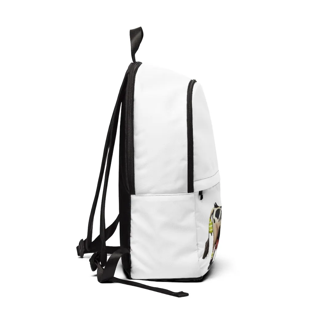 Black Cow Unisex Fabric Backpack