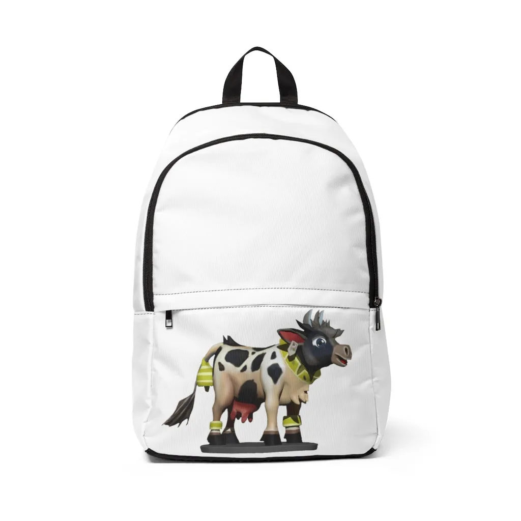 Black Cow Unisex Fabric Backpack