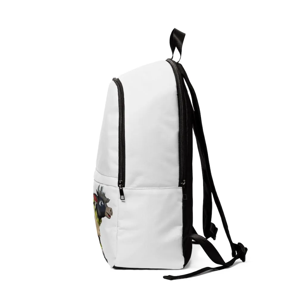 Black Cow Unisex Fabric Backpack