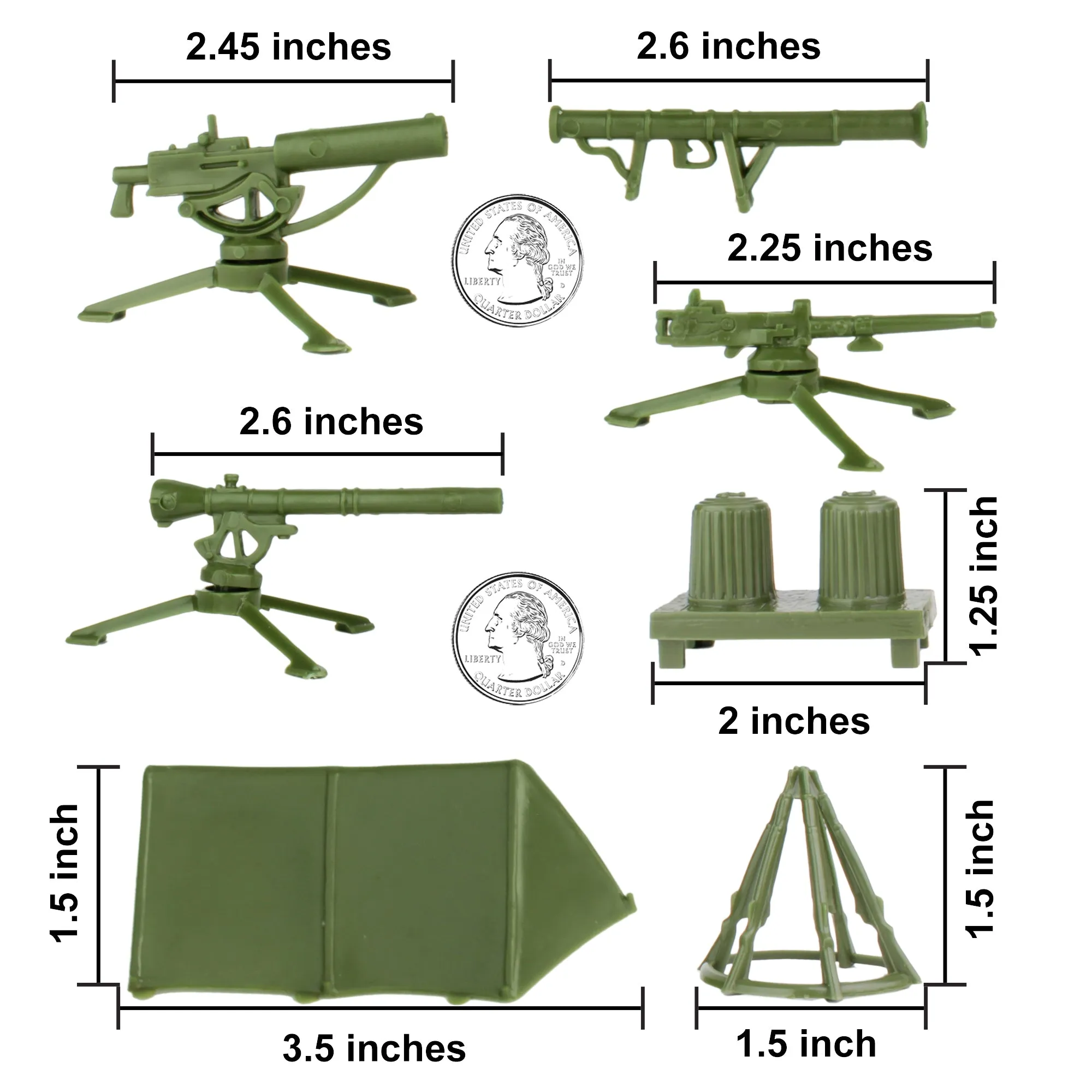 BMC BUCKET of PLASTIC ARMY PEOPLE - Tan vs Green 100pc Soldier Playset - US Made