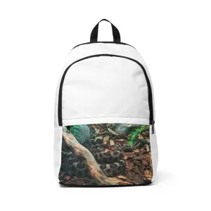 Brown and Black Snake Unisex Fabric Backpack