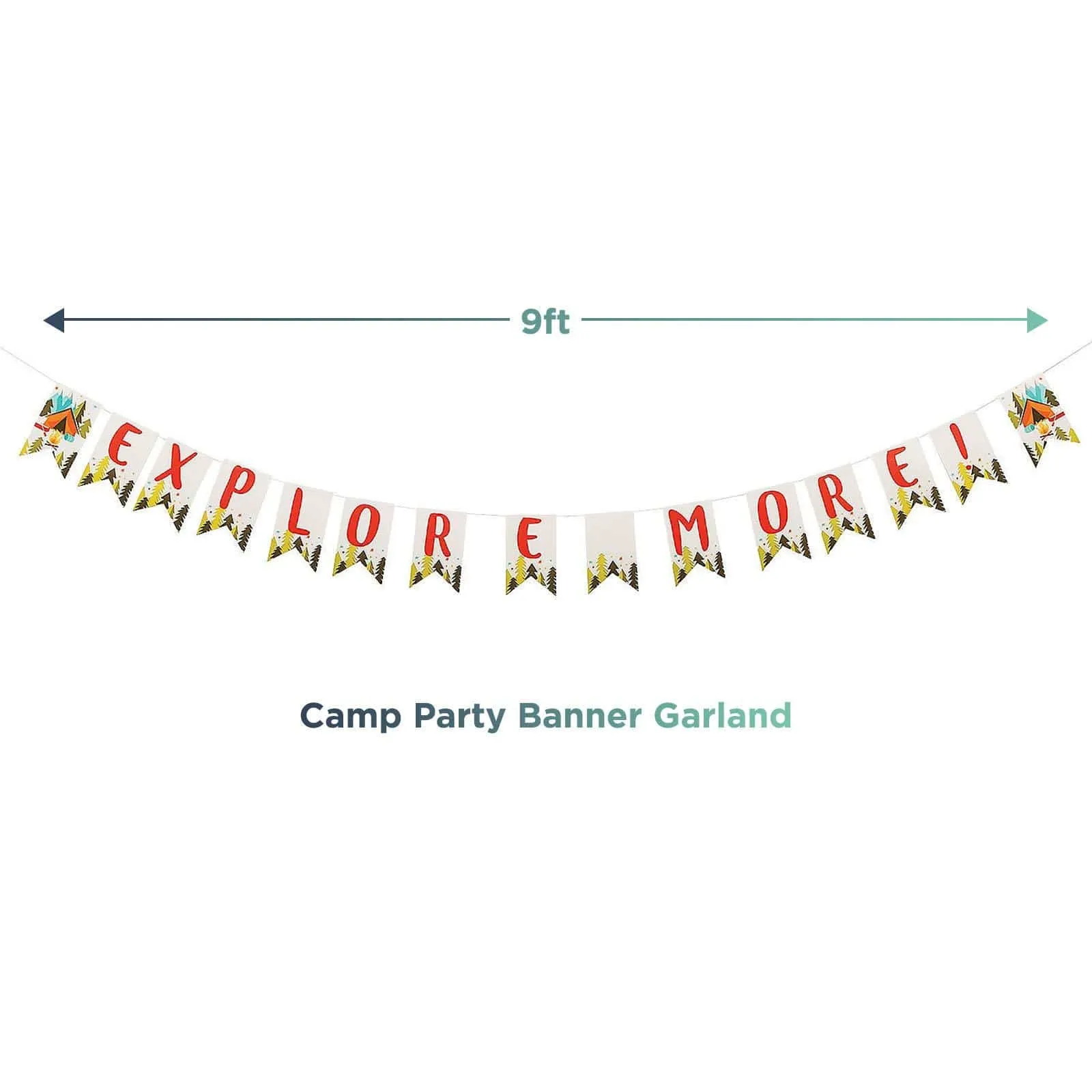 Camp Out and Camping Theme Hanging Lanterns and Banner Garland Set