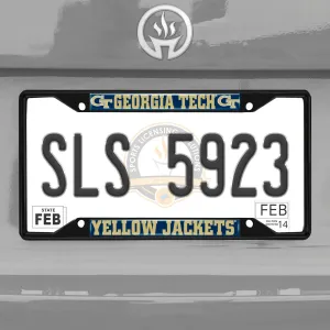 Fanmats Georgia Tech Yellow Jackets Metal License Plate Frame Black Finish