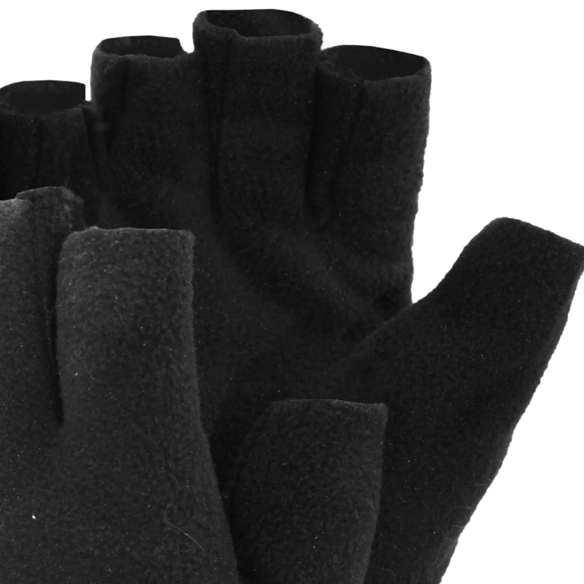 FLOSO Mens Fleece Fingerless Winter Gloves