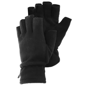 FLOSO Mens Fleece Fingerless Winter Gloves