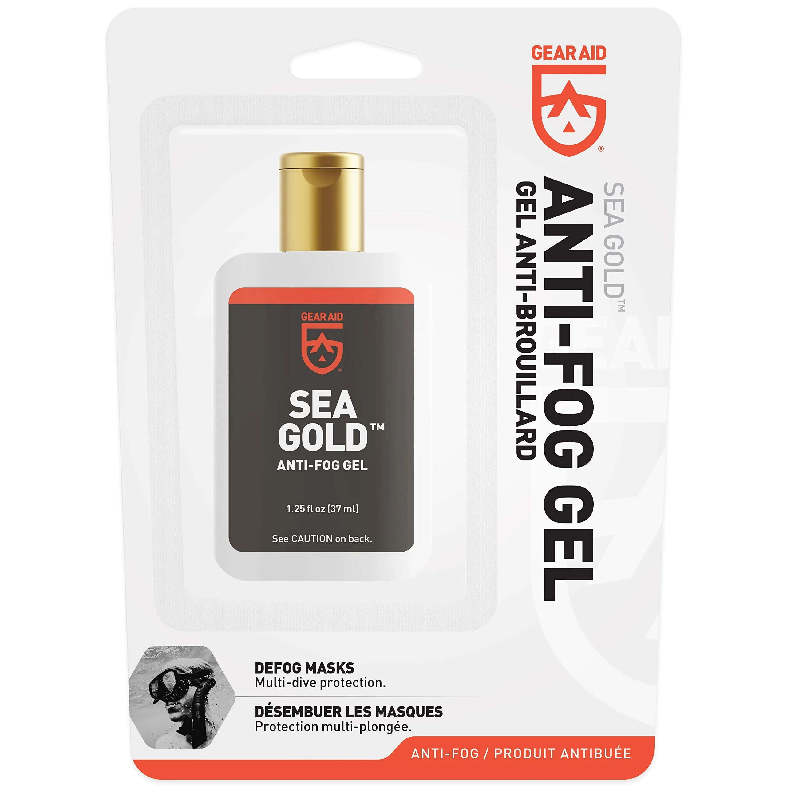 GEAR AID Sea Gold Anti-Fog Gel Coating for SCUBA Dive Masks, 1.25 oz