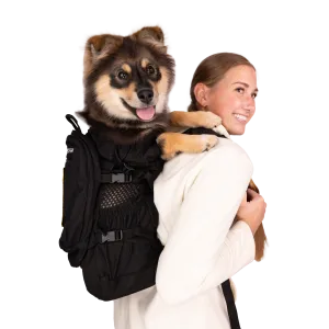 K9 Sports Sack | PLUS 2 Dog Backpack Carrier | 3 Sizes | Jet Black