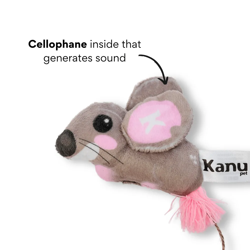 Kanu Pet Gray Mouse Plush Cat Toy