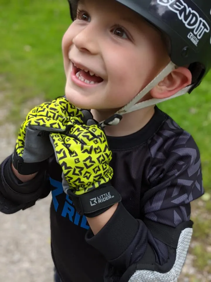 Little Rider Co Kids Bike Gloves - Classic Tech Series - HOT PINK