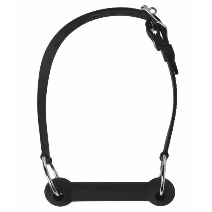 Master Series Silicone Horse Black Bit Gag with Adjustable Straps