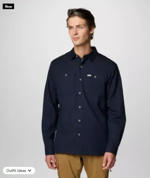 MEN'S WOVEN LONG SLEEVE SHIRT - DARK MTN, COLLEGIATE NAVY