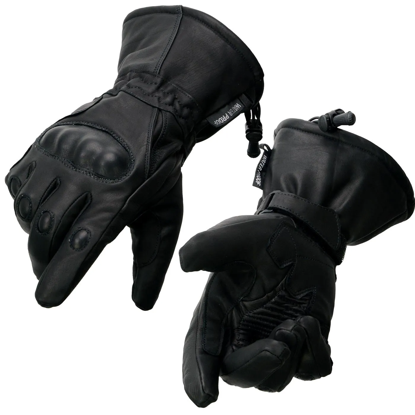 Milwaukee Leather Men's Black Leather Gauntlet Motorcycle Hand