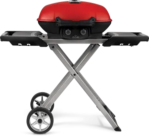 Napoleon TravelQ 285X (Red) Portable Propane BBQ with Scissor Cart & Griddle TQ285X-RD-1-A