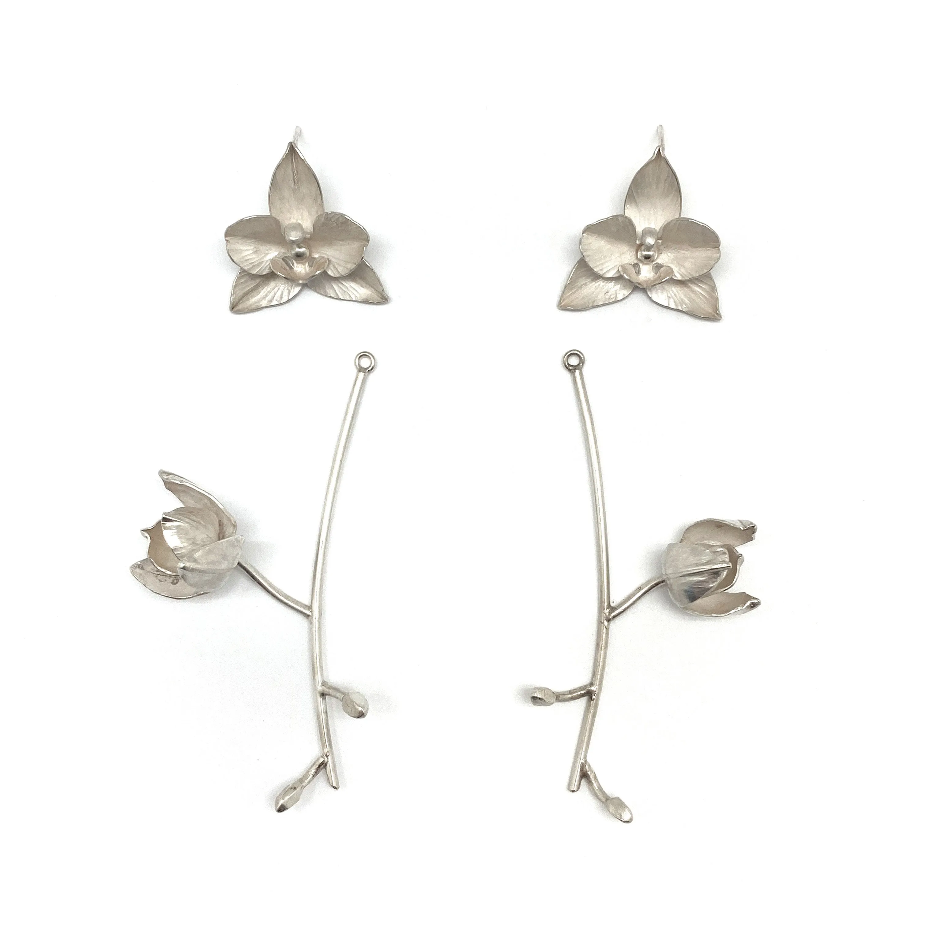 Orchid Earrings with Jackets