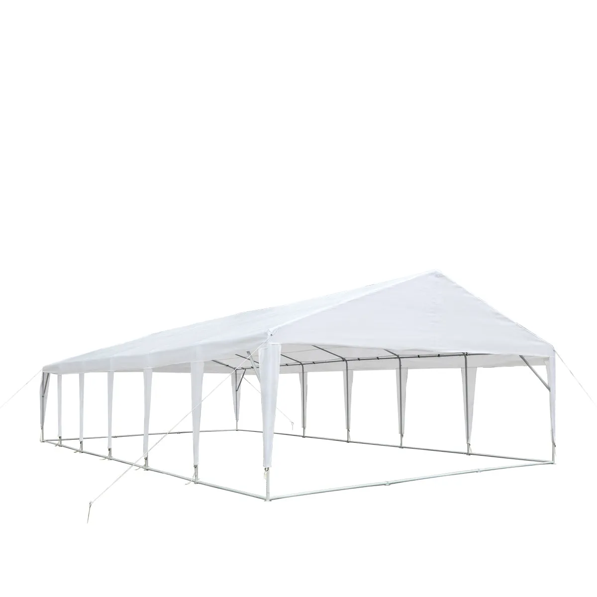 TMG Industrial 20' x 40' Heavy Duty Outdoor Party Tent, PE tarpaulin fabric, 6’6” Overhead, 10’ Peak Ceiling, TMG-PT2040A