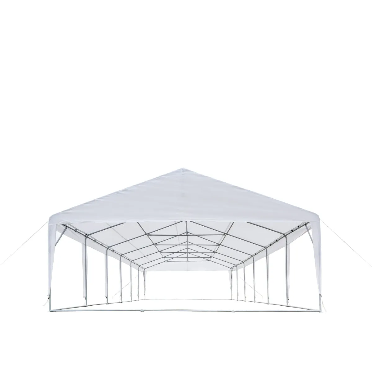 TMG Industrial 20' x 40' Heavy Duty Outdoor Party Tent, PE tarpaulin fabric, 6’6” Overhead, 10’ Peak Ceiling, TMG-PT2040A