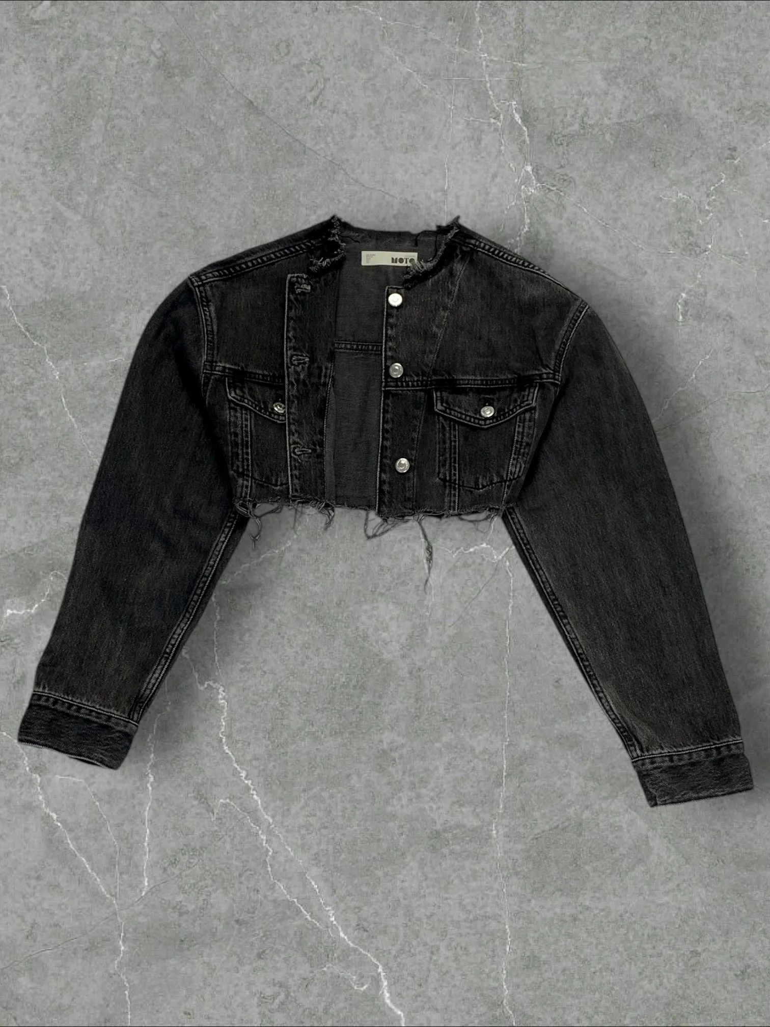 TOPSHOP EXTREME CROPPED BAGGY DENIM JACKET