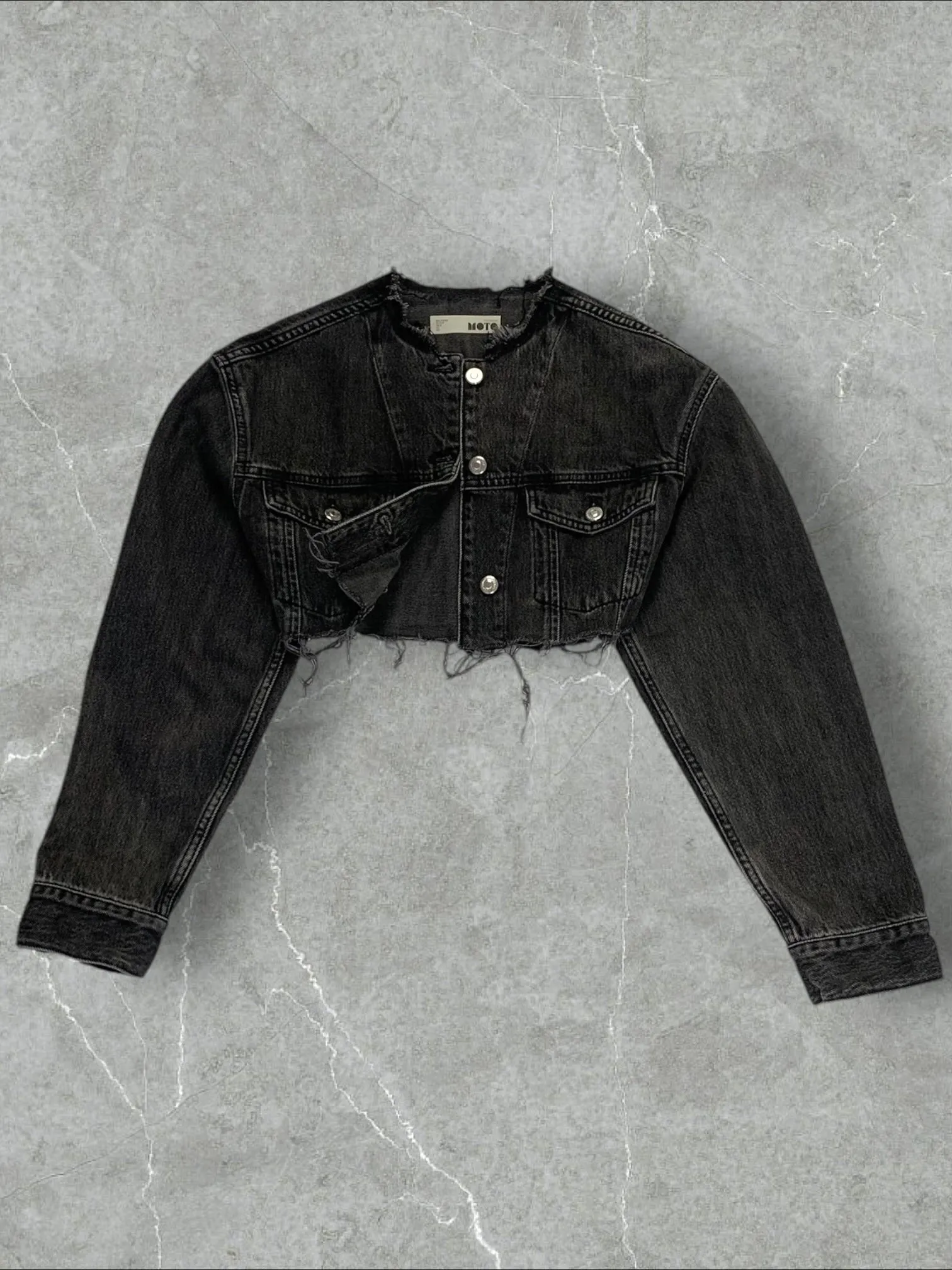 TOPSHOP EXTREME CROPPED BAGGY DENIM JACKET