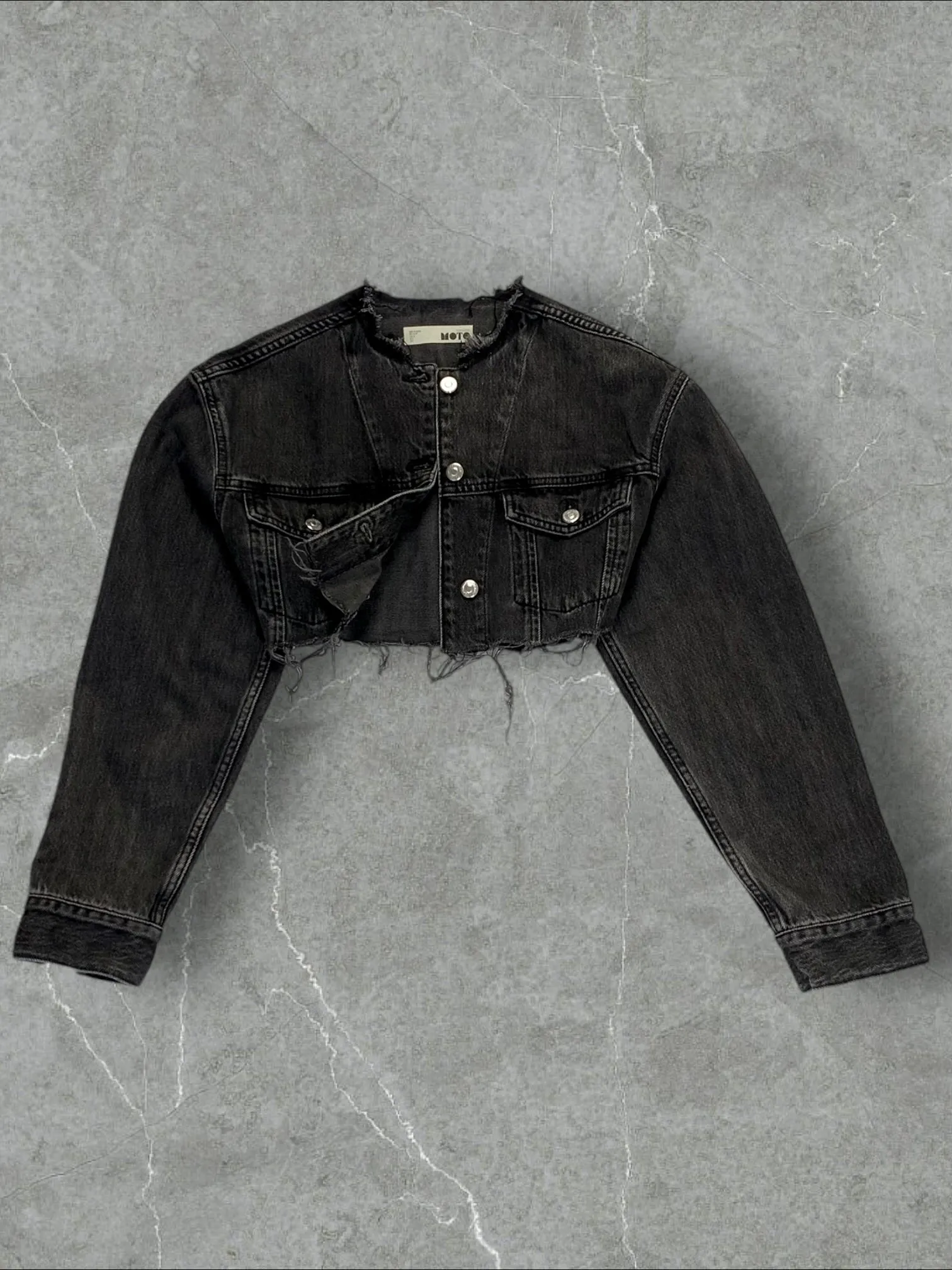 TOPSHOP EXTREME CROPPED BAGGY DENIM JACKET