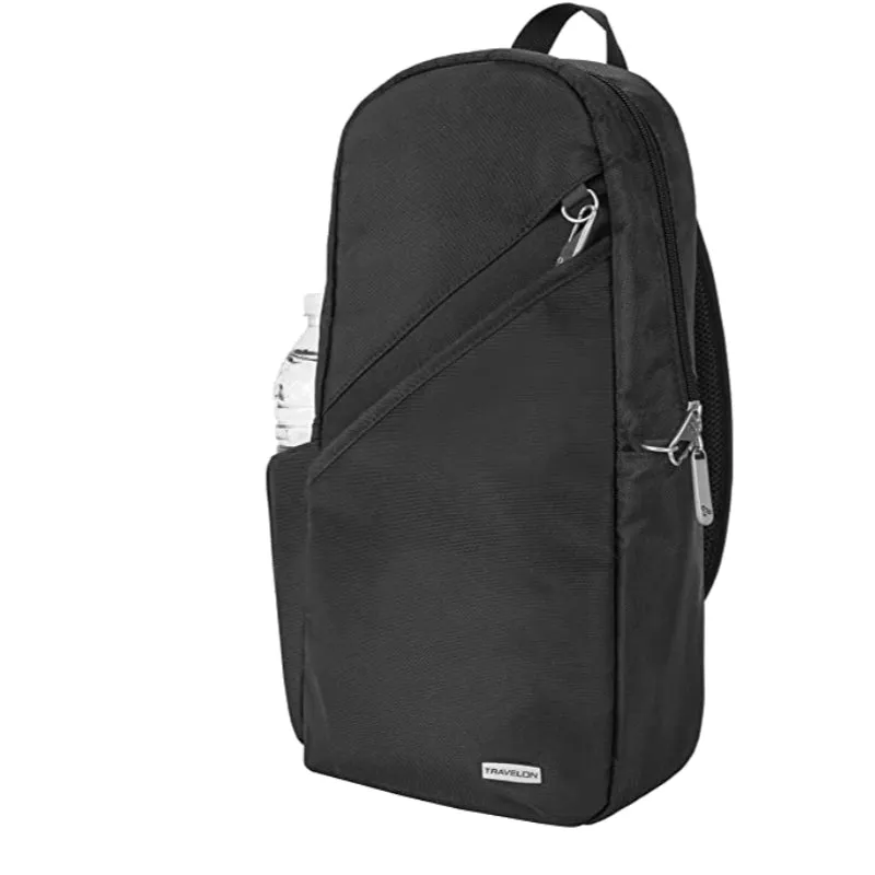 Black Travelon Anti-Theft Classic Sling Bag with Enhanced Security Features