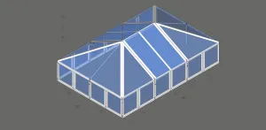 Turbotrack Tent, 30' x 45' Clear Top & Walls