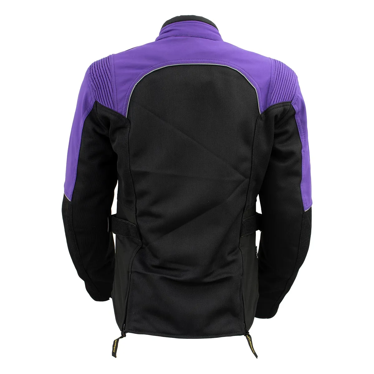 Xelement 'Gold Series' XS22008 Women's 'Be Cool' Black and Purple Armored Textile with Soft-Shell Motorcycle Jacket