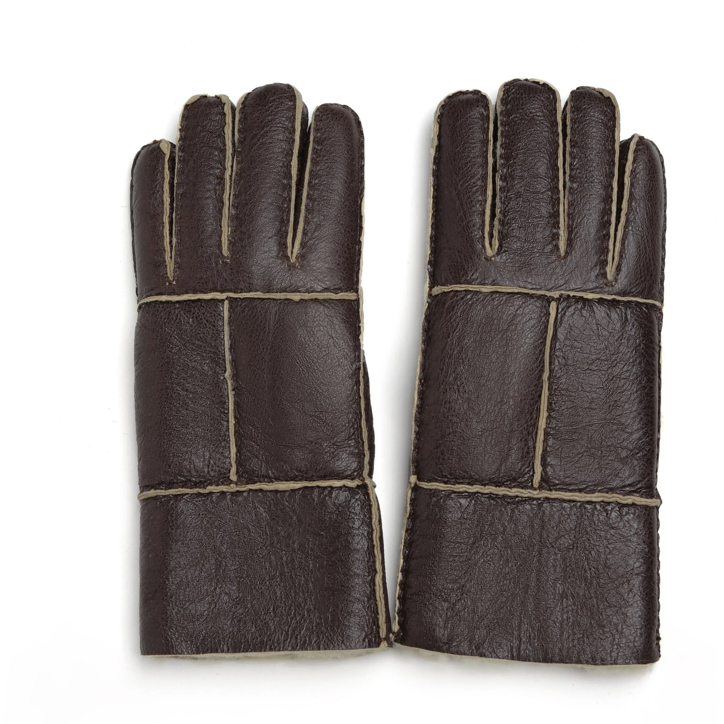 YISEVEN Men's Winter Sheepskin Shearling Leather Gloves