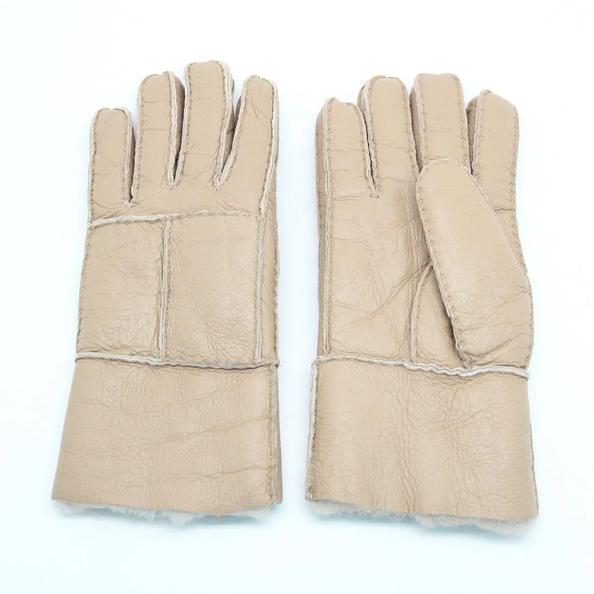 YISEVEN Men's Winter Sheepskin Shearling Leather Gloves