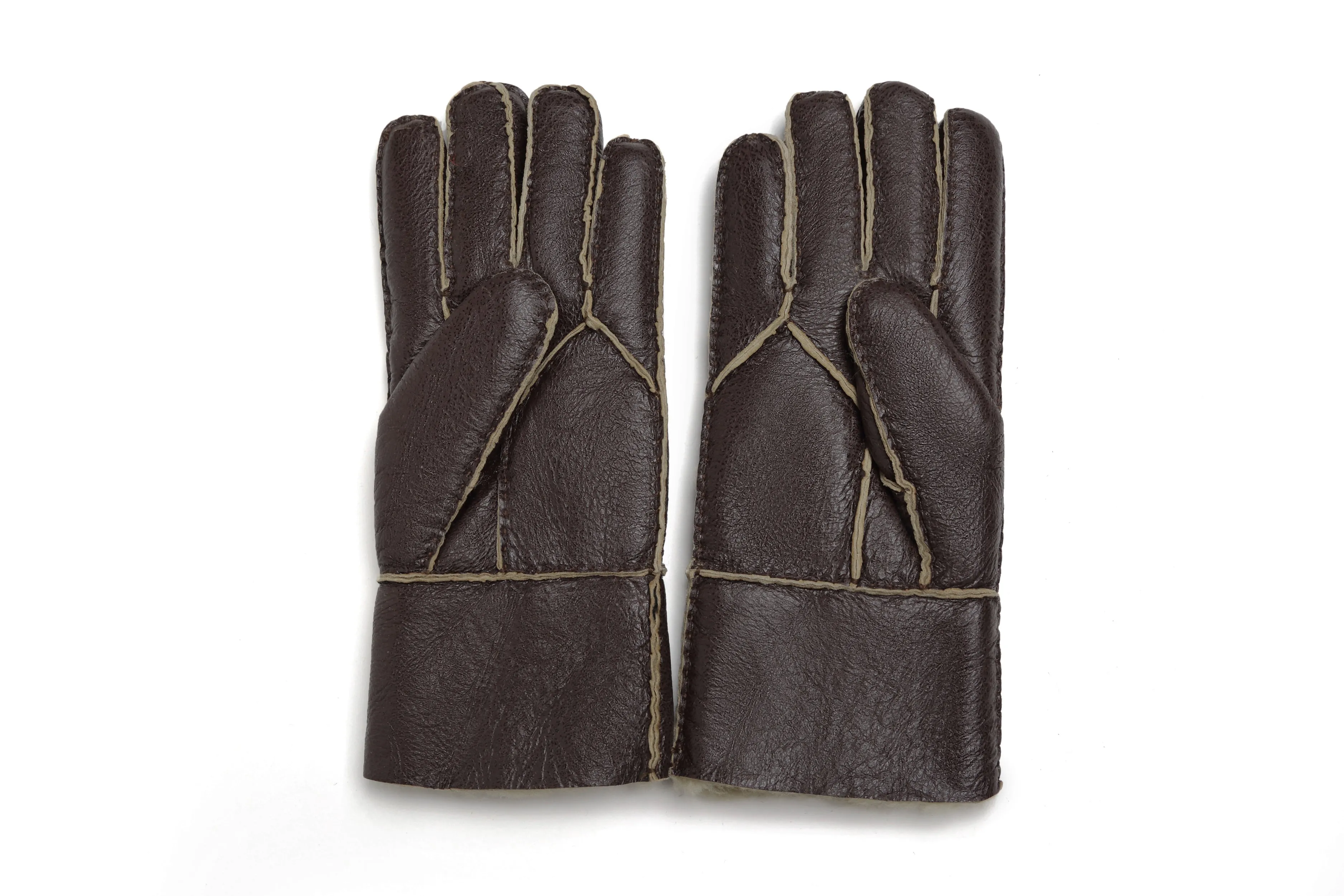 YISEVEN Men's Winter Sheepskin Shearling Leather Gloves